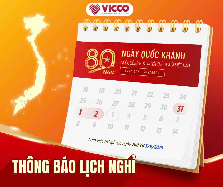 VICCO THÔNG BÁO NGHỈ LỄ QUỐC KHÁNH 2/9