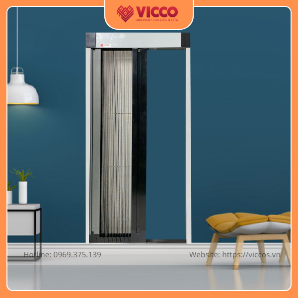Cửa lưới xếp xích chống bụi mịn 1 lớp - 1 xích